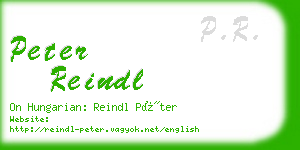 peter reindl business card
